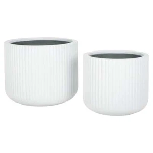Safavieh Lucca Planter Pot Set of 2 in White - Picture 1 of 7