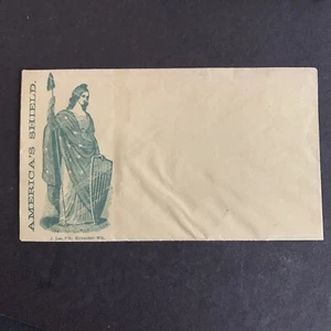 6/112 US Stamp 1860's Civil War Patriotic Rare Cover Goddess Shield Unused* - Picture 1 of 4