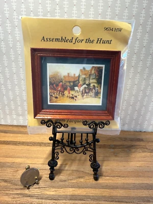 Casa de muñecas miniatura Jacquline's #9634 montado para la caza marco de madera 1:12 Foto 1 de 2