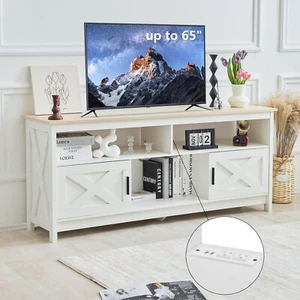 Redlife TV Stand Cabinet for 65 inch w/ Open Shelves&Power Outlets Media Console - Picture 1 of 9