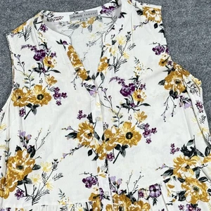 Vestido Absolutamente Famoso Para Mujer Grande Floral Sin Mangas Botón Rayón Verano Casua - Imagen 1 de 8