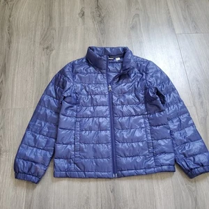 Uniqlo Jacket Youth Size 6 130 Blue Packable Puffer Lightweight Down Warm Coat - Picture 1 of 8