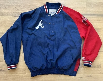 Chaqueta a Presión Vintage Atlanta Braves Starter Talla M Corea Roja y Azul Años 90’s Foto 1 de 4