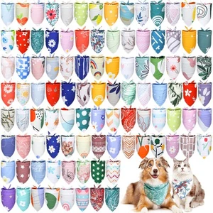 150 Pcs Dog Bandanas Bulk Pet Bibs Colorful Triangle Scarf Pet Bandanas for M... - Picture 1 of 6