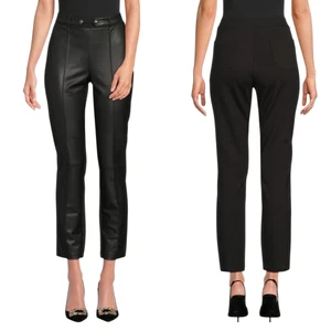 NWT J MCLAUGHLIN Women Jules Legging Pants XL Black Faux Leather Pull On Stretch - Picture 1 of 11