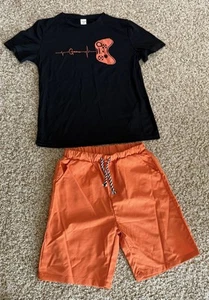 Niños Niños Niños SHEIN 2 Piezas Conjunto Talla 9 Años Manga Corta Camiseta y Pantalones Cortos - Imagen 1 de 14