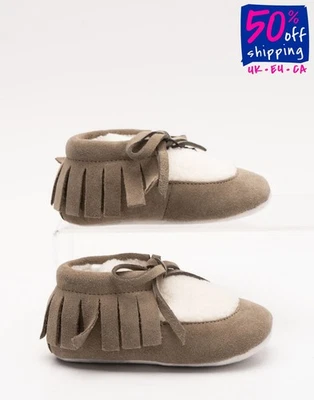 RRP€170 BURBERRY Baby Shoes EU19 UK3 US4 Contrast Leather Fringed - Image 1 of 4