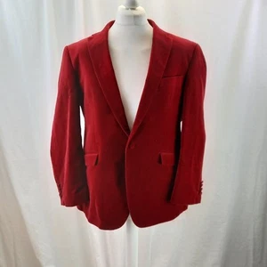 Samuel Windsor Red Velvet Blazer Formal 100% Cotton UK 44S VGC - Picture 1 of 13