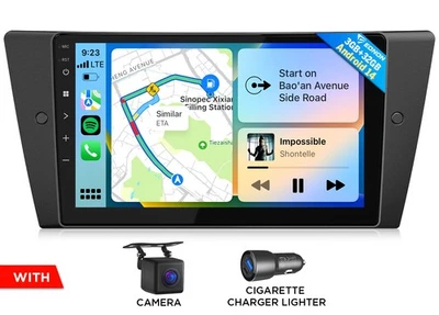 Android 14 3+32GB 9" IPS Autoradio GPS Navi CarPlay Bluetooth Für BMW 3er E90 M3 - Bild 1 von 4