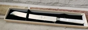 Vtg. Sheffield England Faux Mother of Pearl Handle Wedding Cake Knife Stainless - Picture 1 of 4