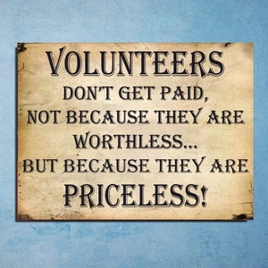 Los voluntarios son invaluables placas de metal signo imagen póster - Imagen 1 de 2