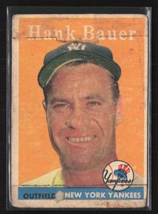 1958 Topps #9 Hank Bauer - Low Grade - See Scans - Set Break! - Picture 1 of 2