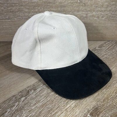New Vintage Blank Tweed Hat Leather Strap Back Baseball Cap Suede Bill ZKapz 90s - Image 1 of 4