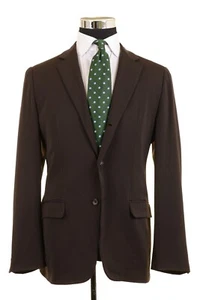 Jil Sander Tailor Made ITALY Solid Brown Twill 100% Wool Sport Coat Jacket 48 R - Picture 1 of 9