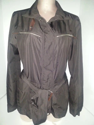 RALPH LAUREN Polo Mujer Chaqueta Cortavientos Abrigo Marrón Talla Grande Cinturón Poliéster Foto 1 de 4