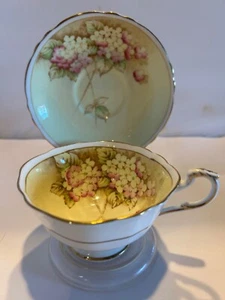 Paragon Hydrangea Yellow Cup Saucer Double Warrant - Picture 1 of 12