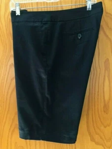 PANTALONES CORTOS MUJER MEZCLA ALGODÓN NEGRO HASTA LA RODILLA TALLA 14 - Imagen 1 de 6