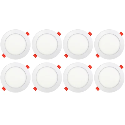 LED Einbaustrahler 230V flach - 8er Set - 9W LED Spot - Einbauleuchten - Bild 1 von 4
