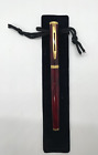 Waterman Preface Rollerball Red Black Lacquer over Brass Gold Trim New Refill