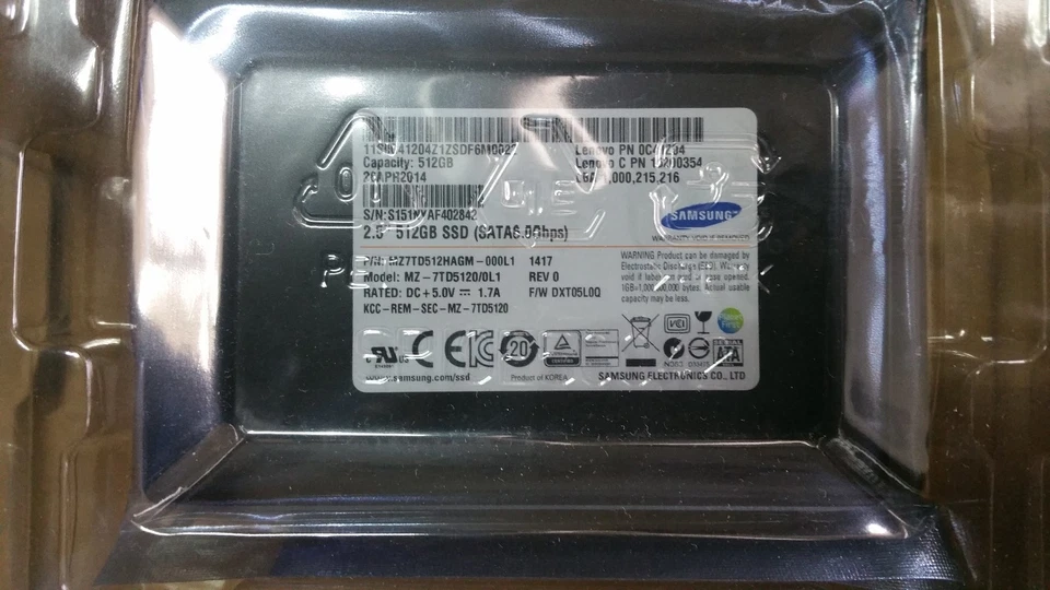IBM 04X2608 Samsung PM841 512GB 2.5" SSD SATA 6.0GBPS - Image 1 of 1