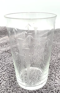 Vintage Noritake Sasaki Bamboo Etched High Ball Clear Glass MCM Japan 12oz - Picture 1 of 9