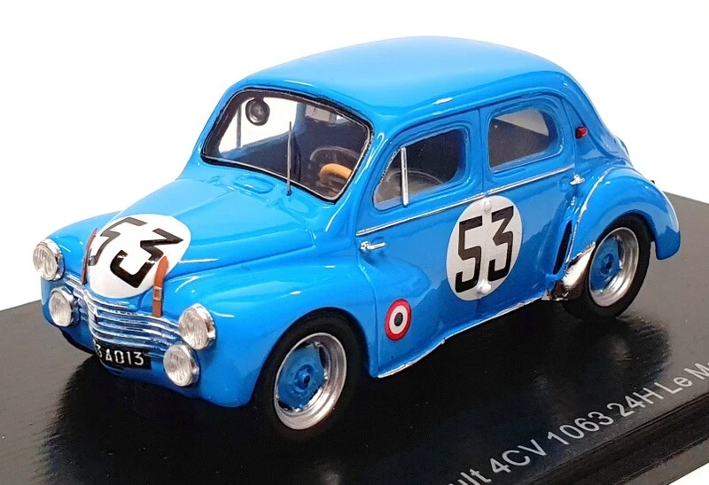 Spark 1/43 Scale S5225 - Renault 4cv 1063 #53 24H Le Mans 1952 - Blue - Image 1 of 4