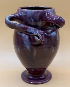 Vintage Baron Barnstaple Pottery Three Handled Vase - Picture 1 of 14