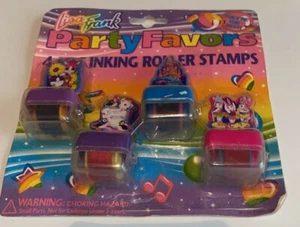 Lisa Frank Party Favors 4 self inking roller stamps dancing bear kittens dolphin - Picture 1 of 10