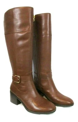 Botas Marc Fisher Medianas de Cuero de Becerro Eje Alto Marrón 8.5M Cremallera A370757 BR60 Foto 1 de 4