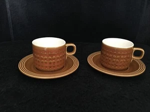 2 x prs Hornsea Saffron CUPS & SAUCERS 1970s John Clappison RARE More Items 👁 - Picture 1 of 8
