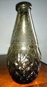 NEW Handcrafted Indian Artisan Moulded Brown Glass Vase Pineapple Base - Picture 1 of 5