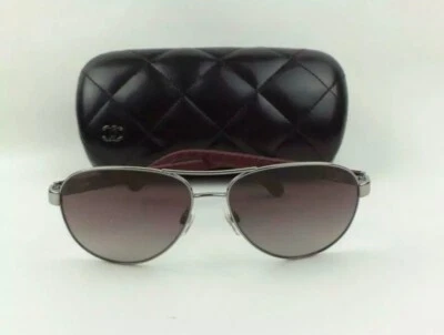 CHANEL Burgundy Gradient 4204-q C 461/Z9 Aviator Polarized Sunglasses. Auth - Image 1 of 4