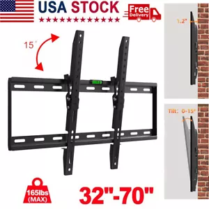 TV Wall Mount Bracket Tilt for 32 37 40 42 43 46 47 50 52 55 60 65 70inch Screen - Picture 1 of 12