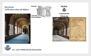 spain 2023 espagne 1100 Years kingdom of Nájera NAJERA castle 1v + label FDC PJ - Picture 1 of 1