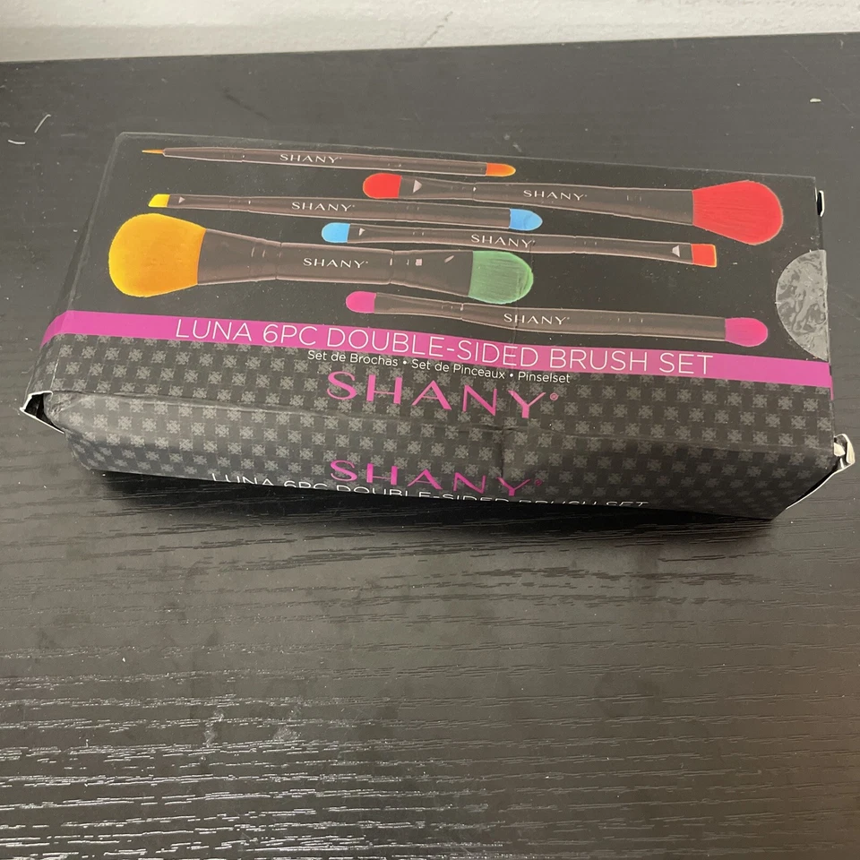 Juego de 6 cepillos de viaje de doble cara con bolsa SHANY LUNA - cabello sintético Foto 1 de 1