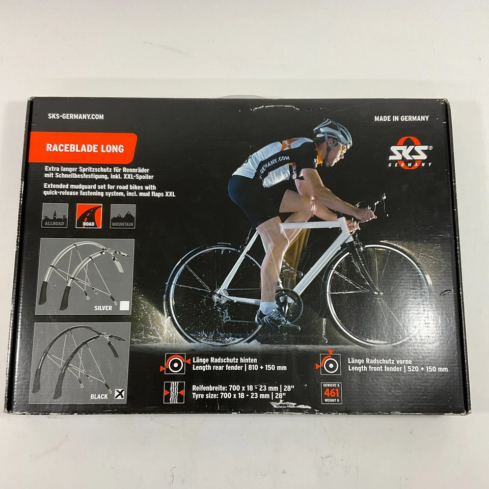 SKS Raceblade Long Bike Fenders Black 700x18-23mm 28" Road Racing Bike Fenders - Image 1 of 4