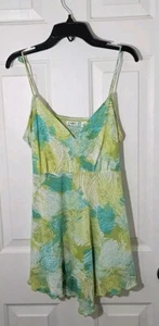 Cato Sz M Spaghetti Strap Ditsy Tank Top Y2K 90s Style Fairycore Green Blue - Picture 1 of 5