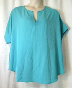 Zenana Premium Turquoise Blue Short Sleeve Blouse Size 2X - Picture 1 of 1