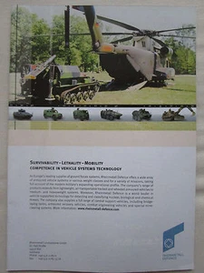 10/2006 PUB RHEINMETALL DEFENCE KIEL ARMOURED VEHICLE SYSTEMS BLINDE SIKORSKY AD - Picture 1 of 1