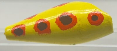 Vintage Handcrafted Wood Plug Fishing Lure Speckled 2.75” Antique Body Eyes Pike - Image 1 of 4