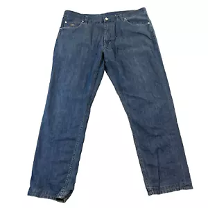 Pantalones de mezclilla Hugo Boss para hombre cónicos regulares azul medio seda W40 L30 * Alabama - Imagen 1 de 15
