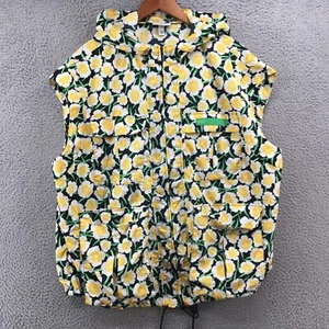 Diane Von Furstenberg Hoodie Vest Jacket Womens 1X Multicolor Floral Sleeveless - Picture 1 of 18