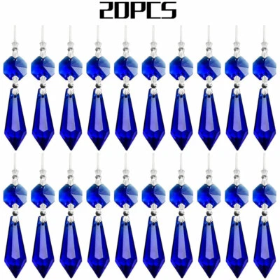 Lámpara colgante de Navidad impermeable al aire libre de 20 piezas de cristal transparente para hielo Foto 1 de 4