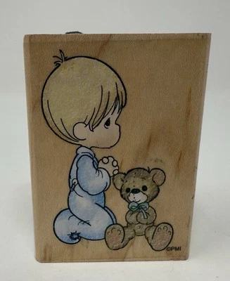 Штамп резиновый деревянный блок Stampendous Precious Moments для мальчиков 1998 рукоделие - Изображение 1 из 4