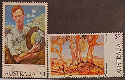 AUSTRALIA 1974 COMMEMORATIVE - PAINTINGS STAMPS 2 HIGH VALUE USED AU197 - Image 1 of 3