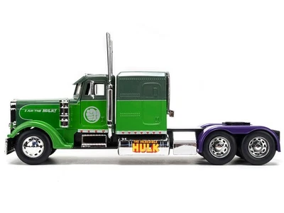 1992 Peterbilt 379 Truck Two-Tone Green The Hulk Diecast Model By Jada 35179 - Image 1 of 4