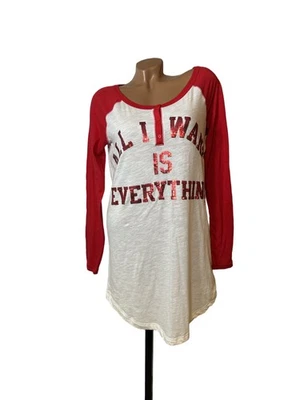 PINK Victoria’s Secret Christmas Sequin All I Want Is Everything Long Sleeve Top - Image 1 of 4