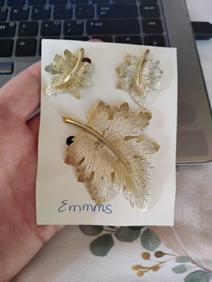 Vintage Emmons leaf jewelry set - Image 1 of 4