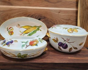 Royal Worcester Evesham Gold Collection, Porzellan, Ofen zum Tisch, 3-teiliges Set - Bild 1 von 20