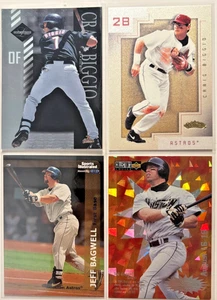 (4x) LOTE ASTROS Craig Biggio #/999 & Jeff Bagwell 1996-02 PREMIER (HOJA/REF/#'d) - Imagen 1 de 5